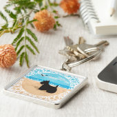 スコットランドはシーガルとのビーチで キーホルダー (側面)