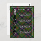 スコットランドよ、我は汝を愛す コクラン一族のタータン ポストカード (正面/裏面)