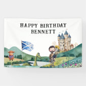 スコットランドをテーマにした誕生日パーティーウェルカムバナー 横断幕 (横)