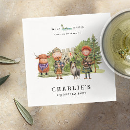 スコットランドをテーマにした誕生日パーティー スタンダードカクテルナプキン