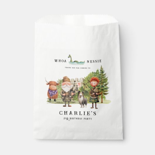 スコットランドをテーマにした誕生日パーティー フェイバーバッグ (正面)