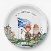 スコットランドをテーマにした誕生日パーティー ペーパープレート (正面)
