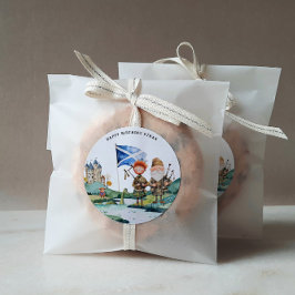 スコットランドをテーマにした誕生日パーティー ラウンドシール