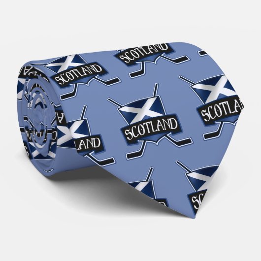 スコットランドアイスホッケー国旗のタイ ネクタイ (ロール)