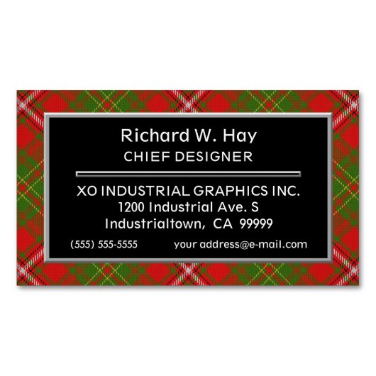 スコットランドアクセントクランタータンチェック マグネット名刺 (正面)