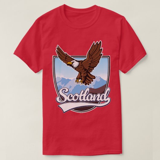 スコットランドイーグルの風景ベクトル Tシャツ (デザイン正面)