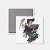 スコットランドカリカチュアの地図 マグネット (正面/裏面)