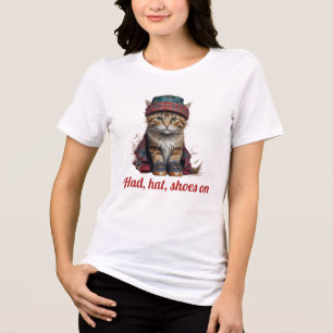 スコットランドキャットが変装し、帽子をかぶった トライブレンドTシャツ