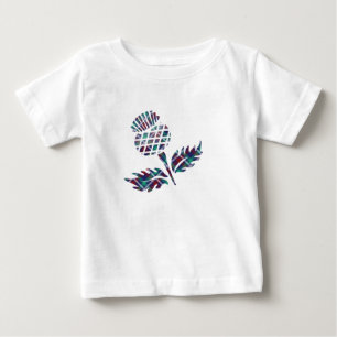 スコットランドギフトスコットランドアザミタータンチェックプレイドギ ベビーTシャツ