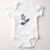 スコットランドギフトスコティスルタータンチェックプレイドギフト ベビーボディスーツ (正面)