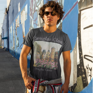 スコットランドクラダグラスのダグラス城絵画の Tシャツ