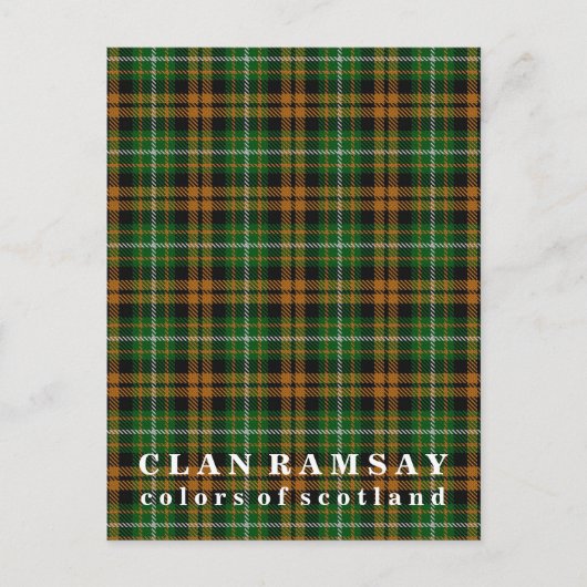 スコットランドクランの色ラムジー狩りタータンチェック ポストカード (正面)