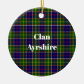 スコットランドクランアイルシャータータンチェック&クレスト セラミックオーナメント (正面)