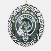 スコットランドクランケネディタータンチェックとクレスト セラミックオーナメント (左)