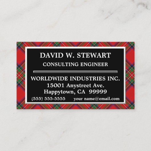 スコットランドクランスチュワートタータンチェックプレイド 名刺 (正面)