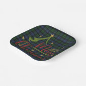 スコットランドクランタータンチェックブラックはクリスマスを楽しむ ペーパープレート (傾斜あり)