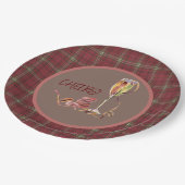 スコットランドクランタータンチェックモリソンレッドクリスマス応援 ペーパープレート (アングル)