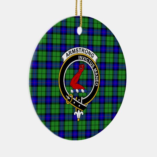 スコットランドクランドアームストロングタータンチェックとクレスト セラミックオーナメント (右)