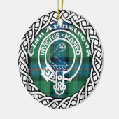 スコットランドクランドアームストロングタータンチェックとクレスト セラミックオーナメント (左)