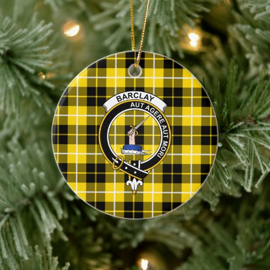 スコットランドクランドバークレイモダンドレスタータンチェックとクレ セラミックオーナメント (ツリー)