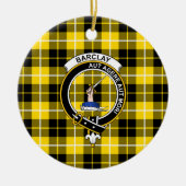 スコットランドクランドバークレイモダンドレスタータンチェックとクレ セラミックオーナメント (正面)