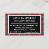 スコットランドクランドマクベインタータンチェックプレイド 名刺 (正面)