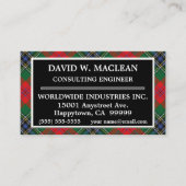 スコットランドクランドマリーンタータンチェックプレイド 名刺 (正面)