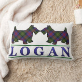 スコットランドクランドローガンタータンチェックスコッチドッグ ランバークッション (ブランケット)