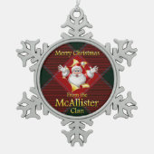 スコットランドクランプマリスターのクリスマスオーナメント スノーフレークピューターオーナメント (正面)