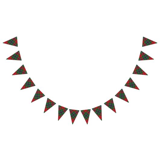 スコットランドクランマリーンレッドタータンチェック バンティングフラッグ (全)