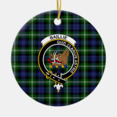 スコットランドクランモダンバイリータータンチェックとクレスト セラミックオーナメント (正面)