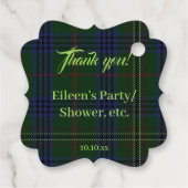 スコットランドケネディクランのカルゼアン城タータンチェック フェイバータグ (裏面)