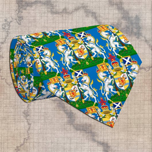 スコットランドコートオブアームズ、スコットランド国旗のビジネスブルー ネクタイ