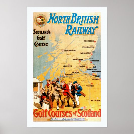 スコットランドゴルフコースプリント ポスター (正面)