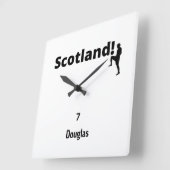 スコットランドサッカー、カスタマイズ可能 スクエア壁時計 (傾斜)