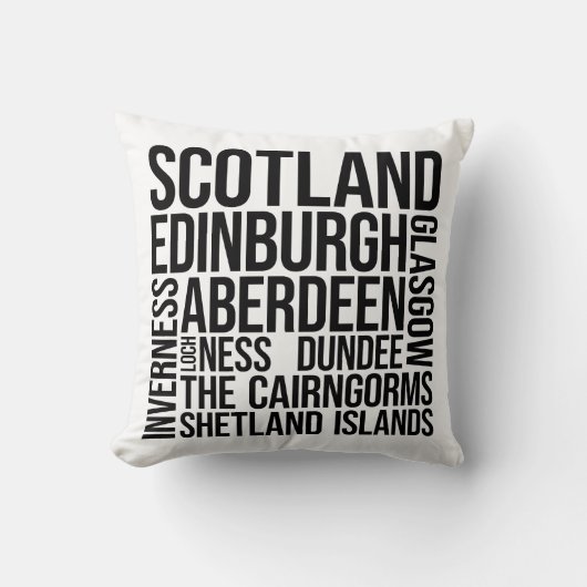 スコットランドシティズワードアート – エディンバラトラベル クッション (正面)