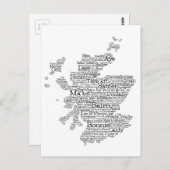 スコットランドスラング地図はがき ポストカード (正面/裏面)