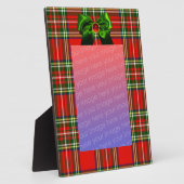 スコットランドタータンチェックと赤グリーン弓クリスマスパーティー フォトプラーク (側面)