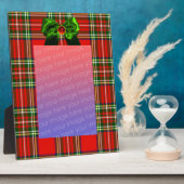 スコットランドタータンチェックと赤グリーン弓クリスマスパーティー フォトプラーク (側面)