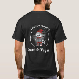 スコットランドタータンチェックの変装をしたヴィーガンのサメ Tシャツ