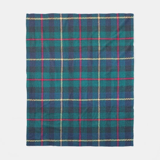 スコットランドタータンチェックの背景と格子縞の織り方p フリースブランケット (正面)