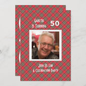 スコットランドタータンチェックをテーマにしたお祝いパーティー 招待状 (正面/裏面)