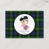 スコットランドタータンチェックアザラシ花かわいい赤ちゃんシャワー エンクロージャーカード (裏面)