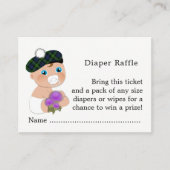 スコットランドタータンチェックアザラシ花かわいい赤ちゃんシャワー エンクロージャーカード (正面)