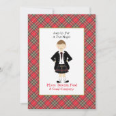 スコットランドタータンチェッククランプライドパーソナライズされたパーティー 招待状 (正面)