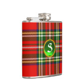 スコットランドタータンチェックグリーンエメラルドジェムストンモノグラム フラスク (右)