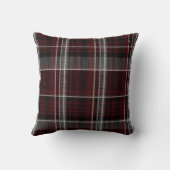 スコットランドタータンチェックブルガンディグレープラディモノグラム クッション (裏面)