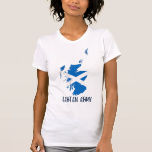 スコットランドタータンチェック軍Tシャツの国旗の地図 Tシャツ