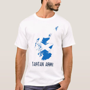 スコットランドタータンチェック軍Tシャツの国旗の地図 Tシャツ