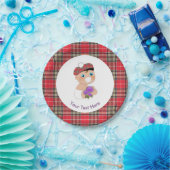 スコットランドタータンチェック |アザミの花がかわいいベビーシャワー ペーパープレート (パーティー)